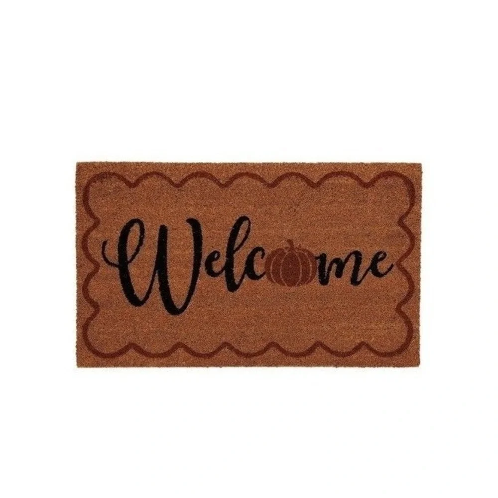 My Texas House Welcome Pumpkin Coir Doormat Halloween, 18x30